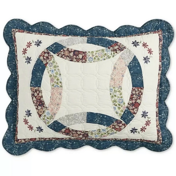 NEW Martha Stewart KING (1) Sham Wedding Rings Geometric - Picture 1 of 2